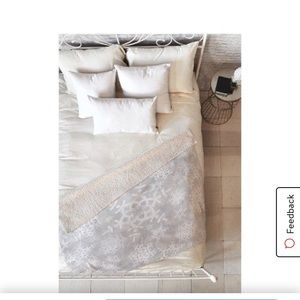 Gray Nature Snow Flurries Gray Sherpa Throw Deny